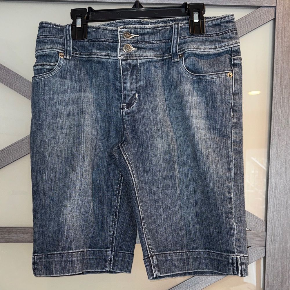 White House Black Market Blue Denim Long Shorts